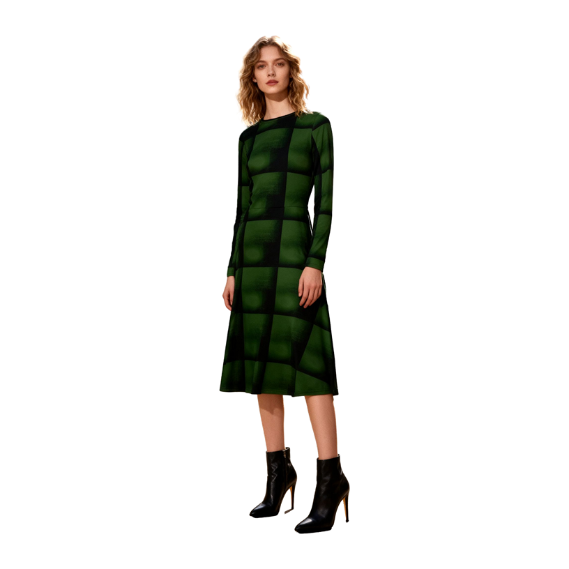 Abstract Texture Midi Dress
